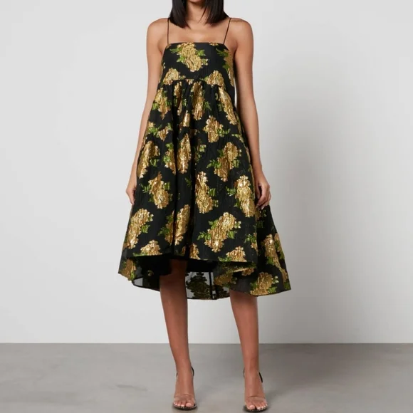 Sister Jane Black Golden Jacquard Dress NWT Sz 2 6 - Picture 1 of 5